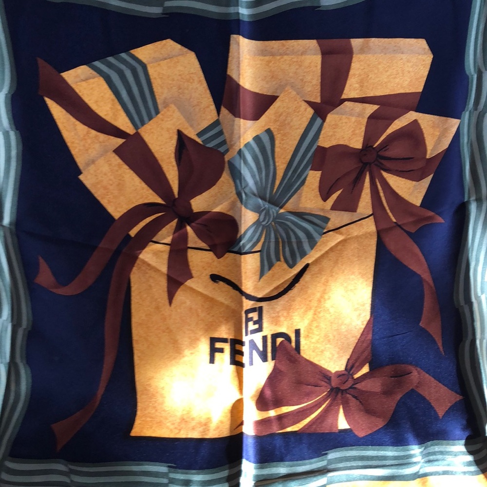 Fendi VINTAGE 100% silk scarf